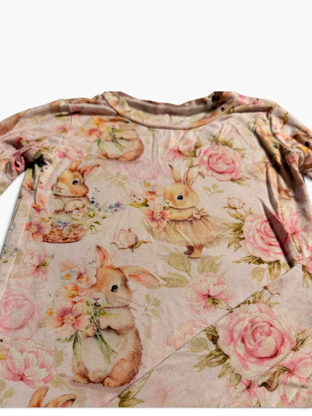 Bums & Roses Bunny Rabbit Pajama Set Size 2T - Picture 2 of 4